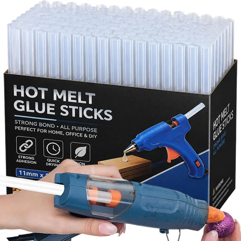 7/11mm Clear Glue Sticks Strong Adhesive Hot Melt Glue Stick Fast Drying Glue Strips for DIY Art Craft Gluing Sealing Repairing