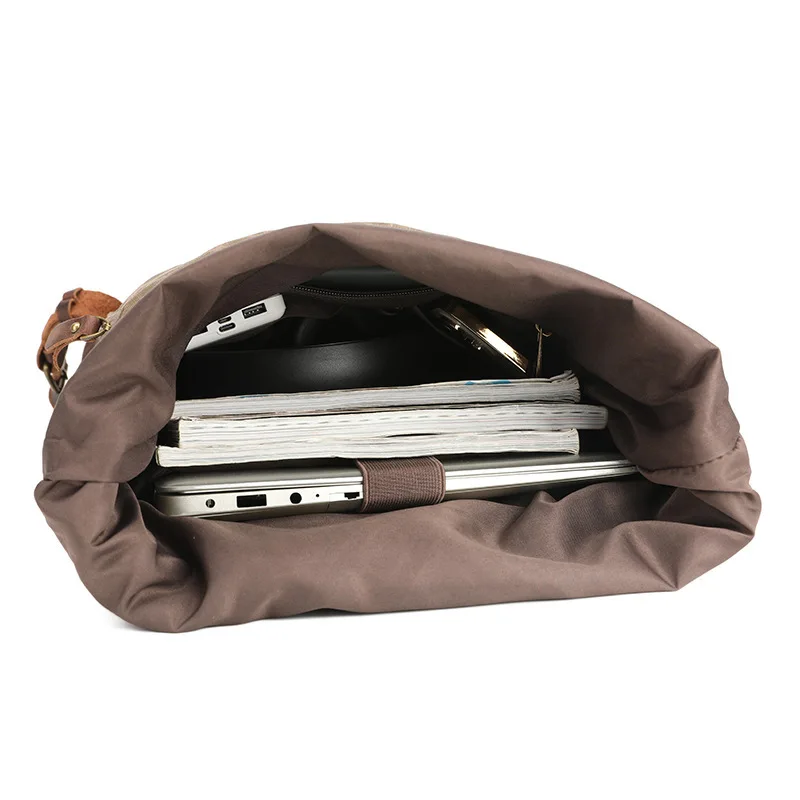 جديد ريترو مقاوم للماء النفط الشمع حقيبة قماش قنب الأوروبية والأمريكية في الهواء الطلق حقيبة السفر كمبيوتر محمول على ظهره مجنون الحصان الجلود #5