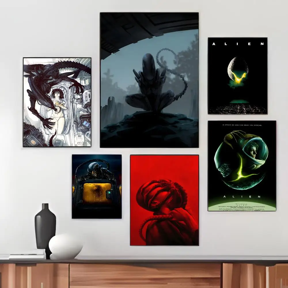 Classic Movie A-Alien Poster Pegatina artistica HD autoadhesiva impermeable para salon dormitorio