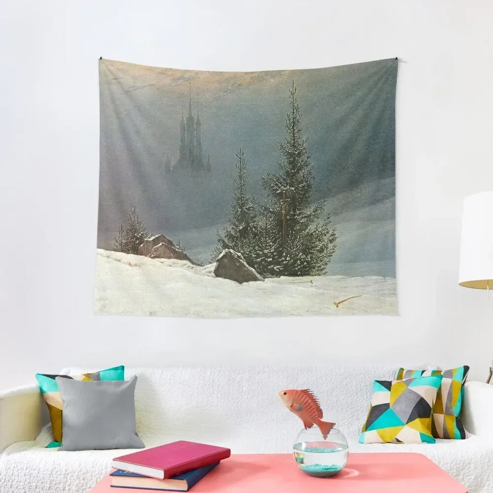 

Winter landscape with church - Caspar David Friedrich Tapestry Wallpaper Wall Hangings Decoration Tapestry