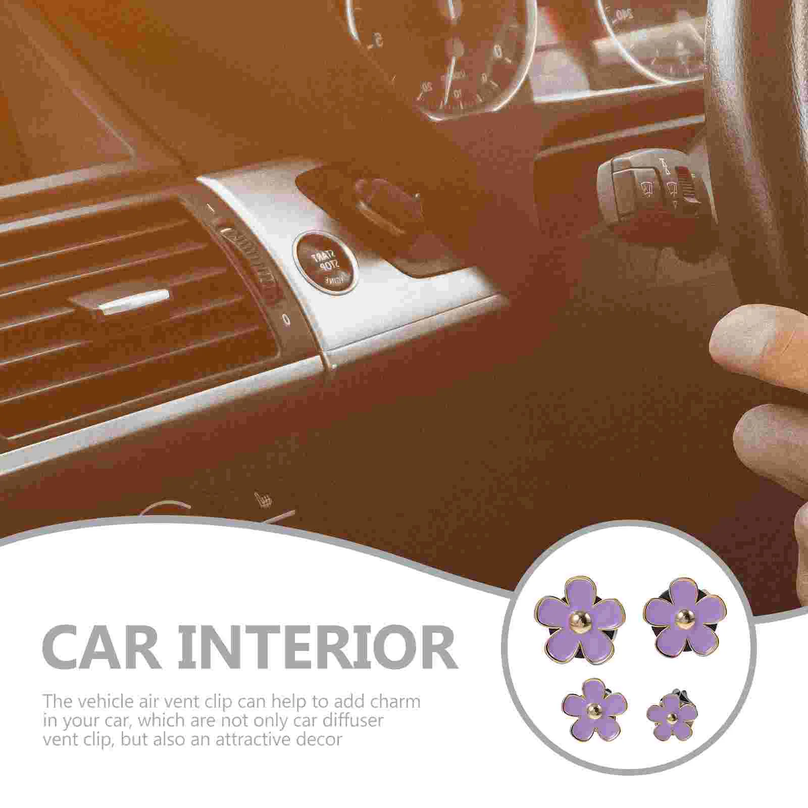 4 Pcs Small Chrysanthemum Car Perfume Accessories Outlet Clips Decoration Vent Truck Air Fresheners