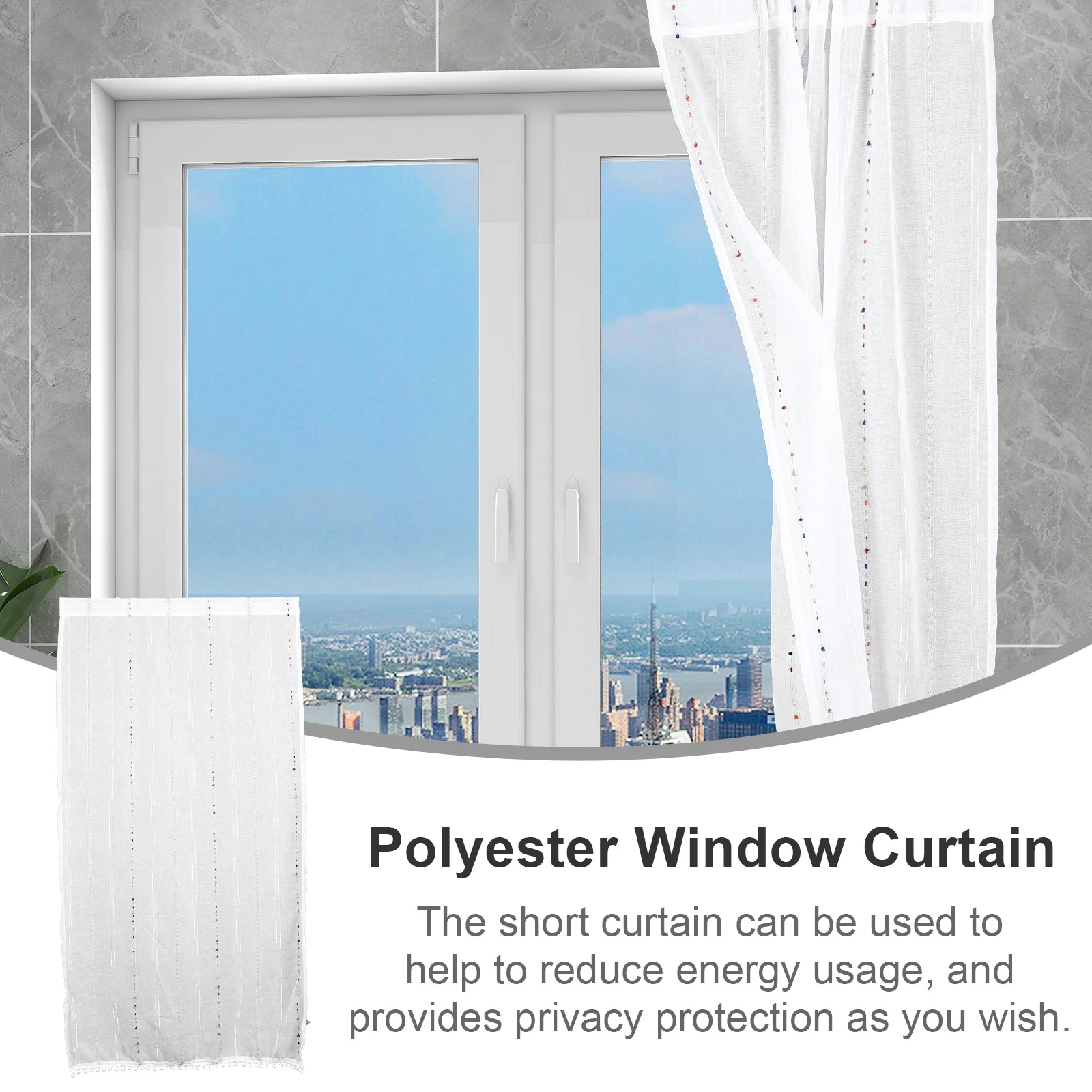 

Short Cafe Curtains Colored Pompom Decorative Window Curtain For Kitchen Bedroom Small Window Home Decor Half Curtain