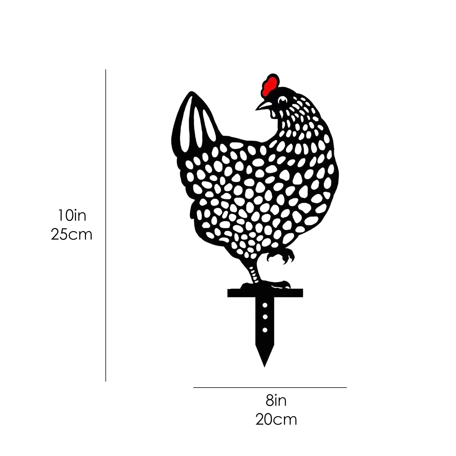 Garden decoration Outdoor Garden Backyard  Stakes Metal Hen Yard Decor Gift