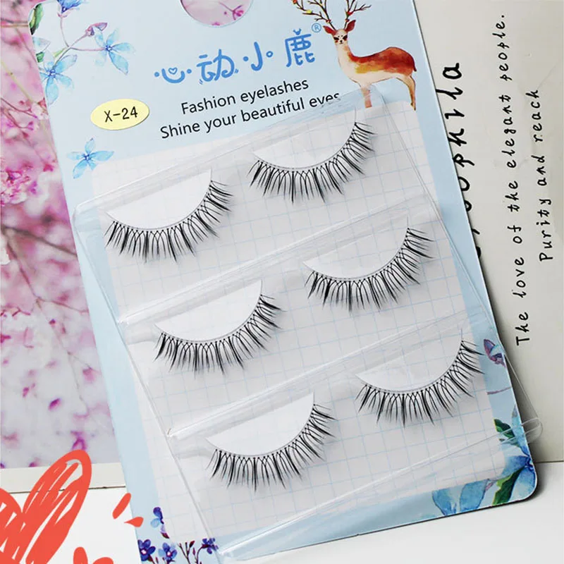 5Pairs Fairy Air Lash U-Type Girl Group False Eyelashes Transparent Stem Manga False Lashes Nature Little Devil Eyelash Makeup