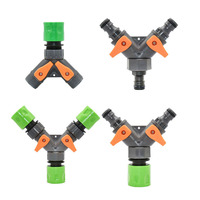 2-Way 16mm Nipple Garden Tap Hose Water Splitter Connector Female 1/2 3/4 Thread Y Irrigation Valve Garden Hose Quick Connector