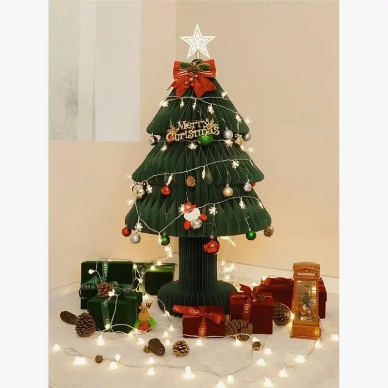 Faltbarer Mini-Weihnachtsbaum, Tischdekoration, platzsparend, Weihnachtsbaum für den Tisch, Heimdekoration, Schaufensterdekoration, Festliche Ausstellungsrequisiten – Detail 3
