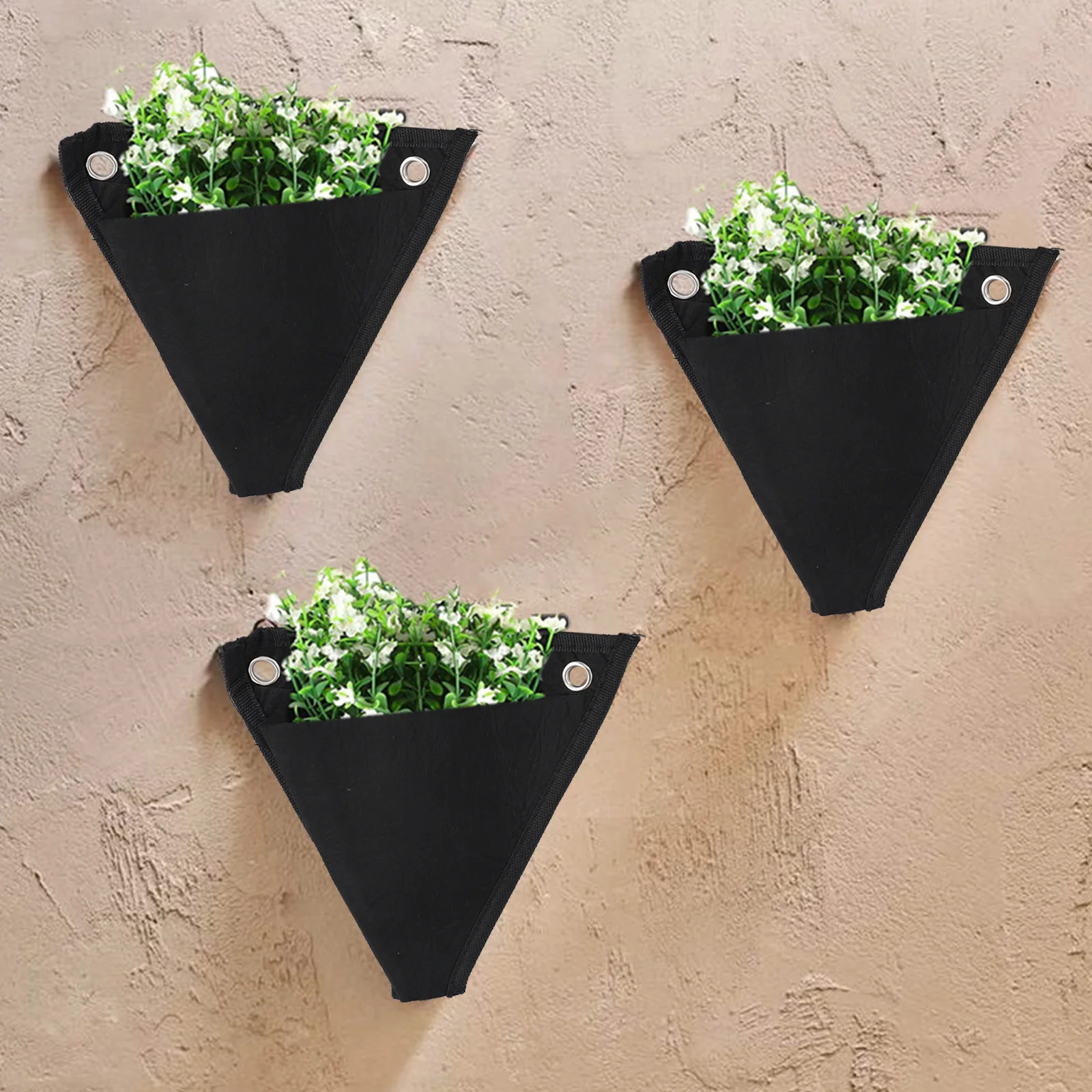 3Piece Flowerpot Plant Growing Bag Wall Hanging Non-woven Materials For Limited Areas User Friendly Grow Bag Accessory