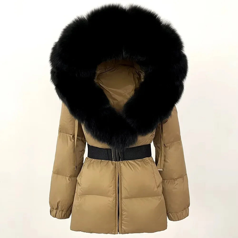 OFTBUY Real Fox Fur Jacket Hooded 2024 Winter Puffer Jacket Women Thick Warm White Duck Down Coat Female Parkas Waterproof