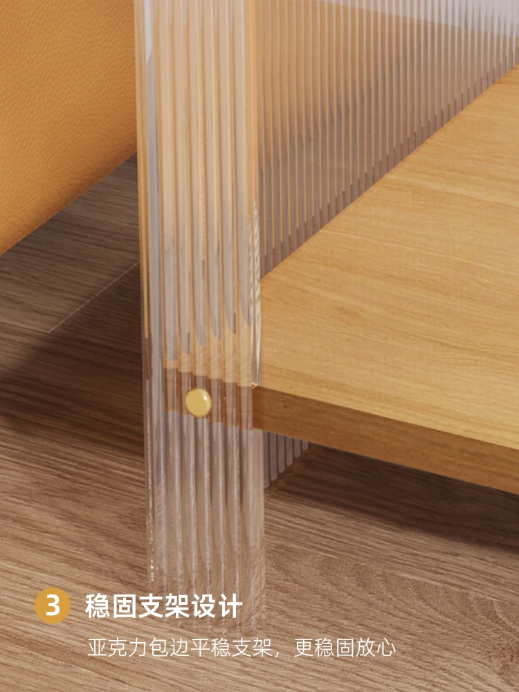 Table Basse Transparente en Acrylique, Petite Table Simple, Canapé, Armoire Latérale, Table d'Angle, Support de Rangement de Salon, Meuble de Chambre