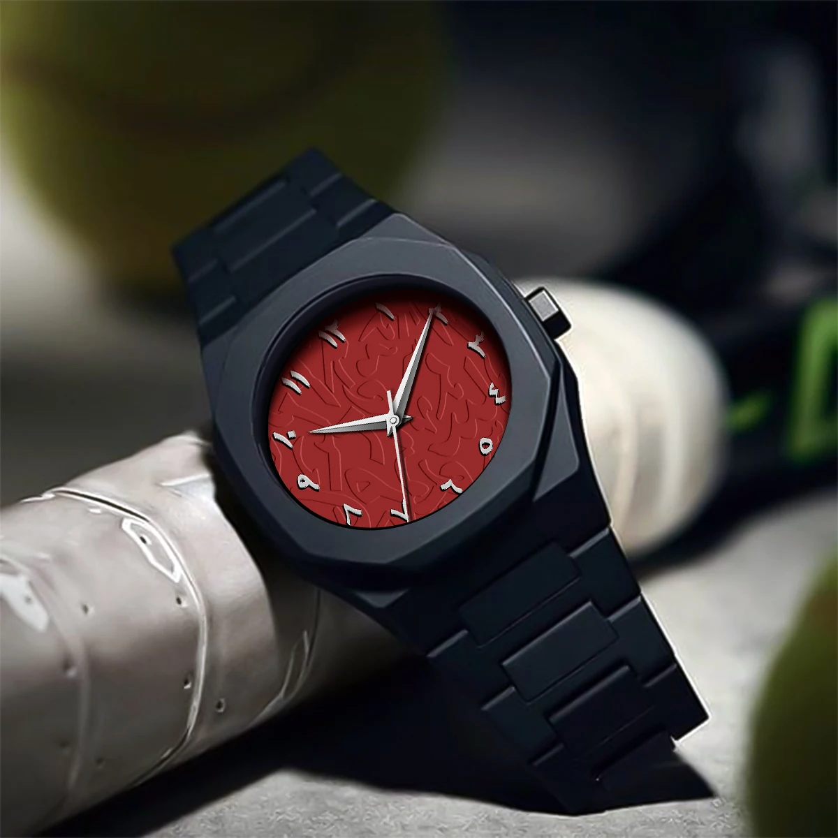 Modern 3D Sketch Art Fashion Leisure Quartz Movement Watch Creative Design Lightweight Waterproof Watch