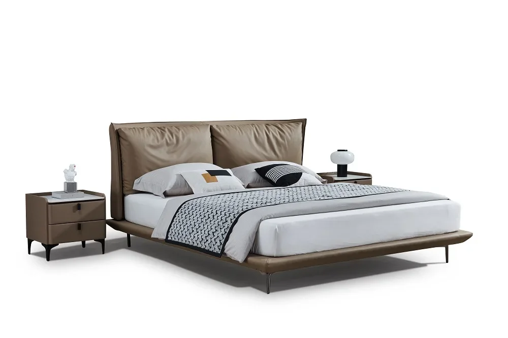 

A Nordic Style Comfortable Modern Bedroom Double Soft Bed