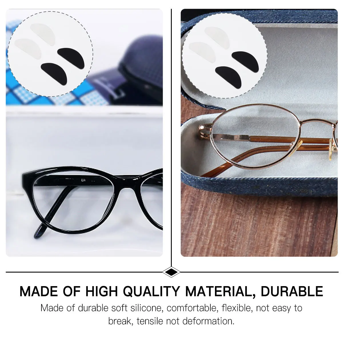 

Glasses Nose Pads Silicone Self Adhesive Anti-Skid Eyeglass Nosepads Lightweight For Running Cycling Climbing Surfing