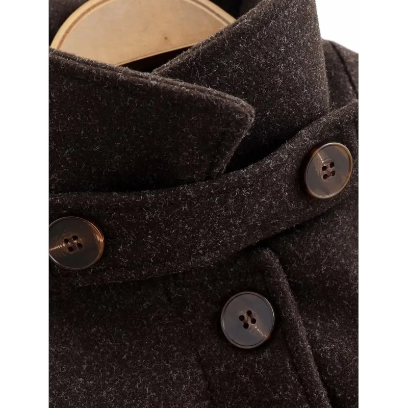 معطف HipSeam للسيدات مع حزام خريفي كبير بياقة طية صدر السترة وأكمام طويلة وجيب معطف نسائي أنيق