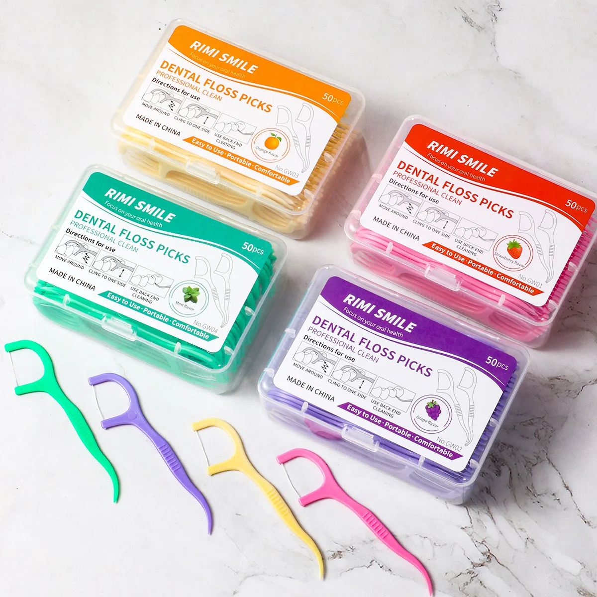 1 Box Tragbare Einweg-Zahnseide Plastik-Zahnstocher Fruchtiger Geschmack Zahnseiden-Sticks Zahnseide-Box Mundpflege