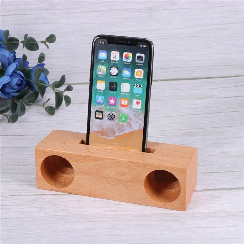 Holder Stand Sound Amplifier Desktop Mobile Universal Cellphone Cell Kids Dock Portable Table Bracket Wooden