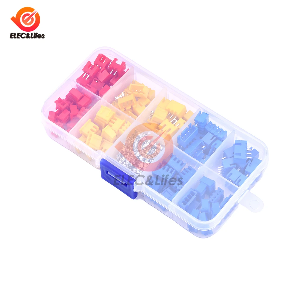 230/320pcs Color terminal 2P 3P 4P 5Pin XH2.54mm Spacing Terminal Connector Adaptor Rubber Housing Needle Seat Kit