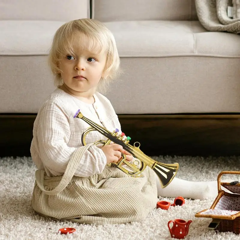 Trompete Horn Spielzeug Blechblasinstrumente Kinder Spielzeug Trompete Horn Eltern-Kind-Musikinstrumente Lehrmittel für Jungen Mädchen Kleinkind