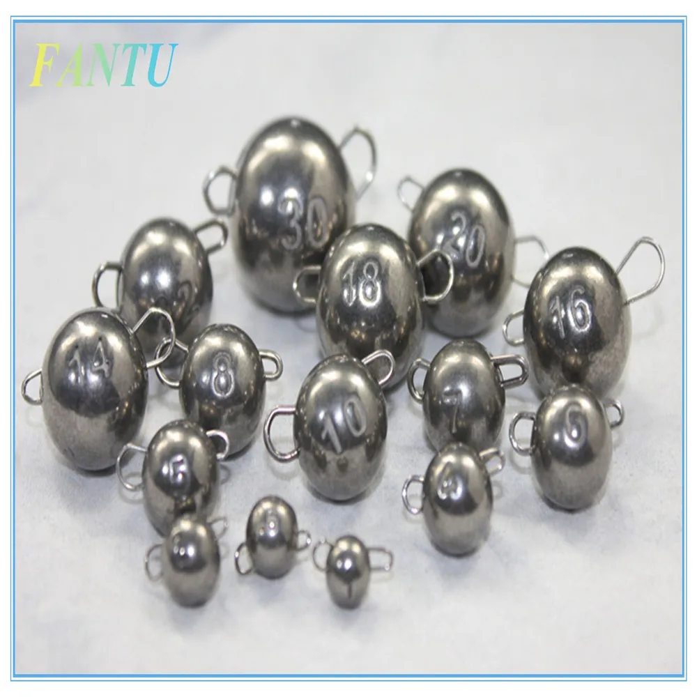 FANTU 97% Wolfram Cheburashka Fishing Weight 50PCS/lot Tungsten Cheburashka Sinker Plain Color