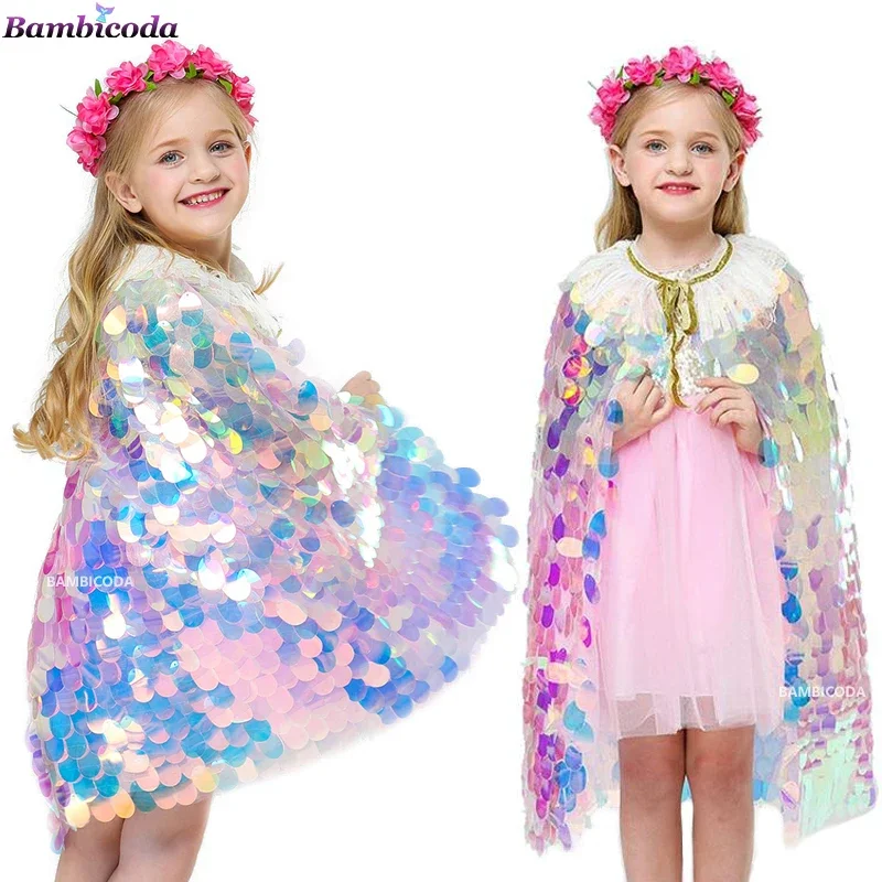 Meisjes Prinses Mantel Cosplay Kostuums Kinderen Lovertjes Mantel Voor Carnaval Verjaardagsfeestje Dress Up Meisje Kleding Nieuwjaar Kostuum