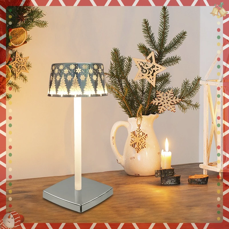 Christmas Gift USB LED Cordless Protable lamp Decorate table lamp Hollow lamp shade dimmable bedroom Atmosphere night light