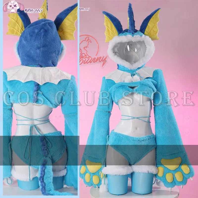 

Аниме Va poreon плюшевые пижамы фея косплей костюм Kawaii дракон боди с капюшоном для женщин сексуальный фланелевой хвост костюм аксессуары