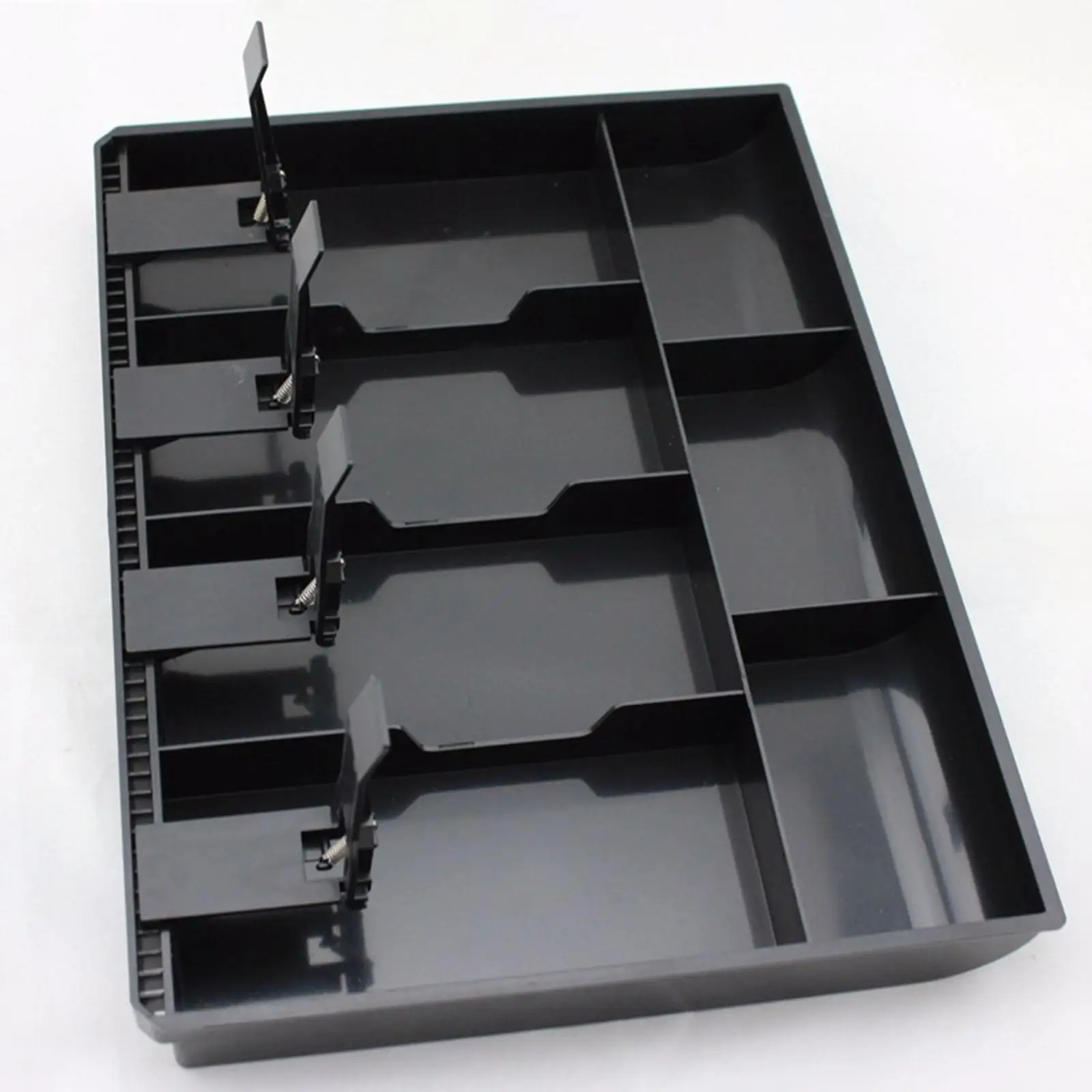 Cash Register Drawer Tray 4 Grid Bill Slots 3 Coin Cups ABS Plastic Money Organizer for Small Businesses Retail