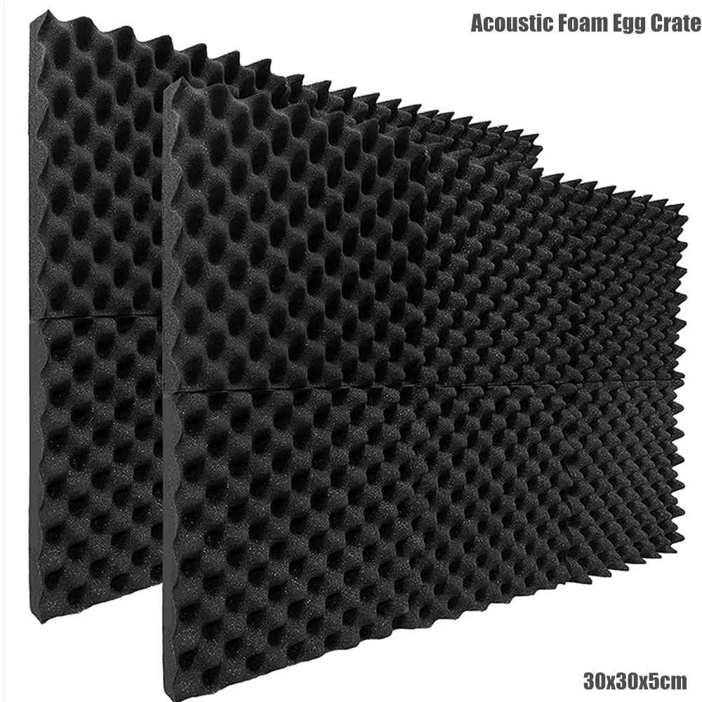 24Pcs/Pack 30x30x5cm Studio Acoustic Foam Panels Sound Absorbing Egg Foam Pads Drum Room Sound Treatment Sponge Wall Panels