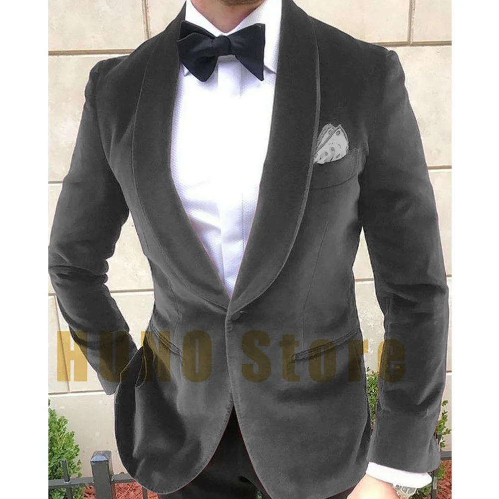 Coat for Men Blazers Luxury Designer Full Men\'s Suit Jackets Velveteen Fabric Slim Fashion Casual Commuting Groom Wedding Dress