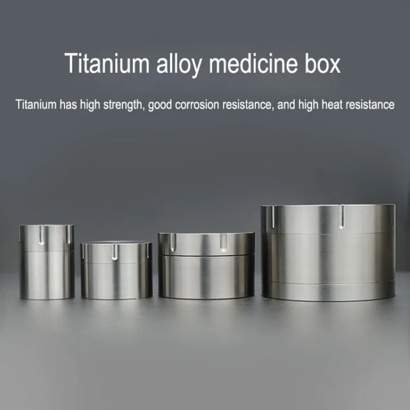 Big Capacity Storage Tank Waterproof Moisture-proof Medicine Storage EDC Canister Titanium Alloy Seal Bottle Box Pill Case