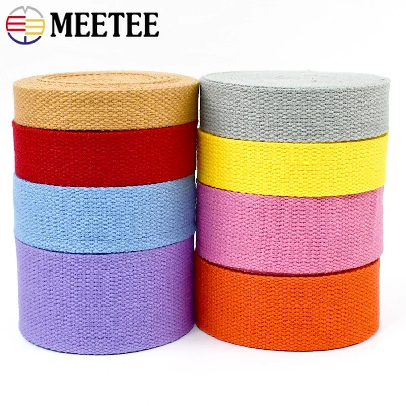 45M/Roll 20-50mm Polyester Cotton Webbings Canvas Belts Bag Strap Webbing Ribbon Backpack Belt Strapping Bias Binding Tapes