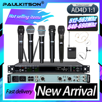 Paulkitson 1:1 True Diversity AD4D Digital Professional Wireless Microphone Dual Channel KSM11 KSM9 KSM8 500/600/900MHz For Stag