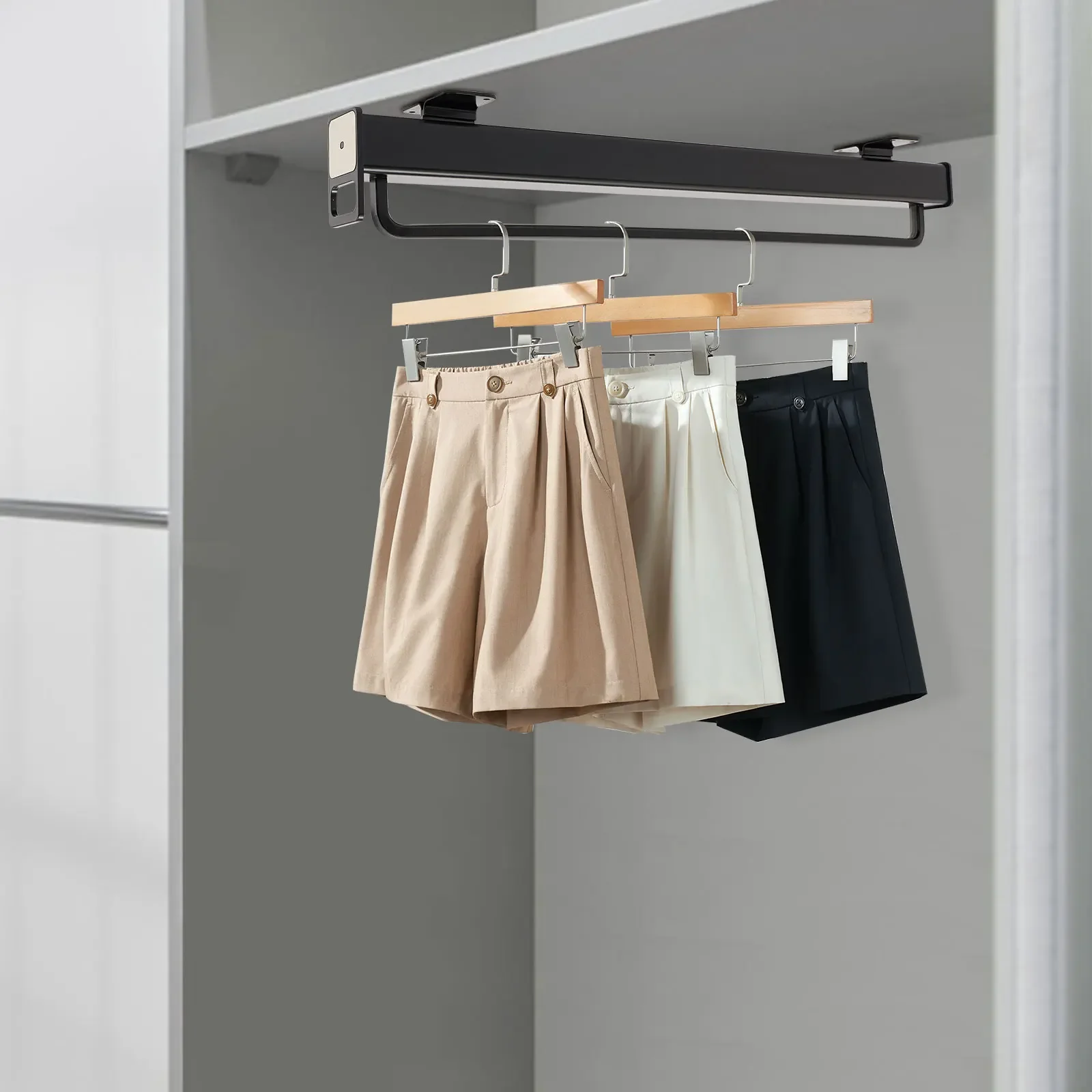 

Closet Clothes Hanger Rail, Pull-Out Closet Rod, Wardrobe Clothing Rail