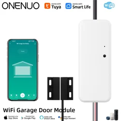 ONENUO Tuya WiFi Switch Smart Garage Door Opener Controller work with Alexa Echo Google Home Smart Life(Support DC5V 1A adapter)