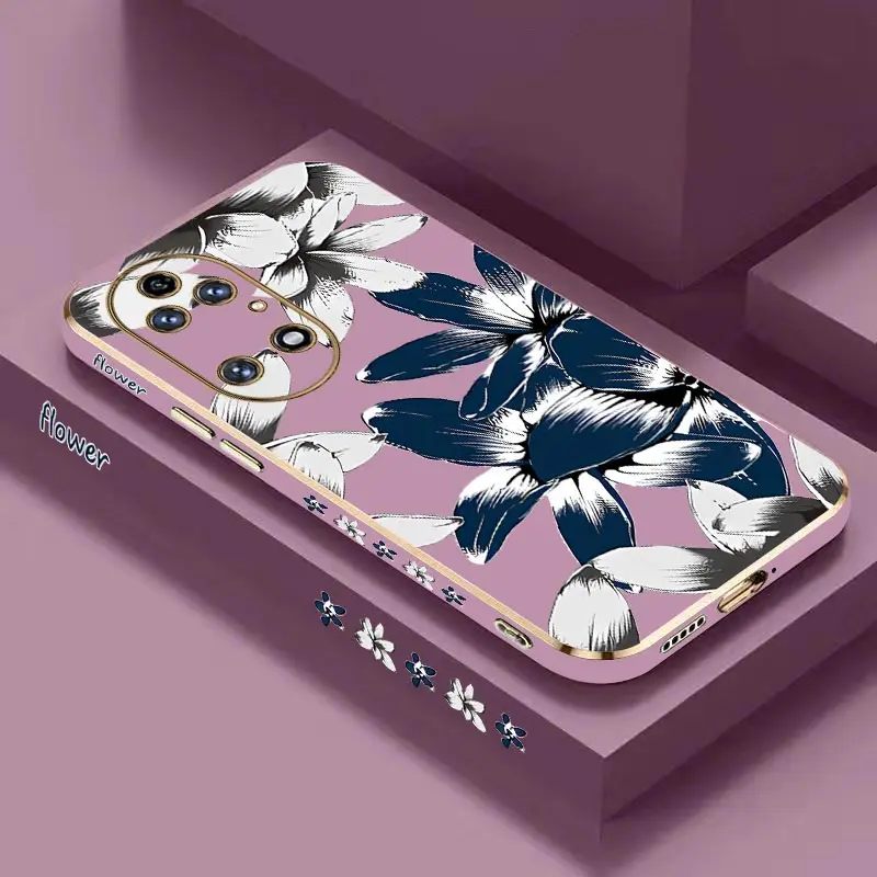 Dark Orchid Luxury Plating Phone Case For Huawei P50Pro P50 P40Pro P40 P40Lite P30 P30Lite P20 Mate 50 40 30 Nova 11SE 10 Cover