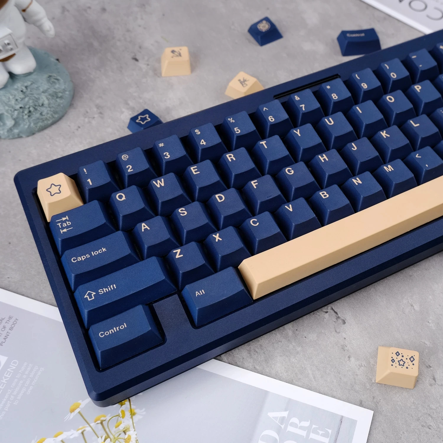 Imagem -04 - Chaves Conjunto Gmk Stargaze Keycaps Pbt Tintura Sublimação Chave Tampões Cherry Perfil Keycap com 7u Spacebar 1.75u 2u Shift 133