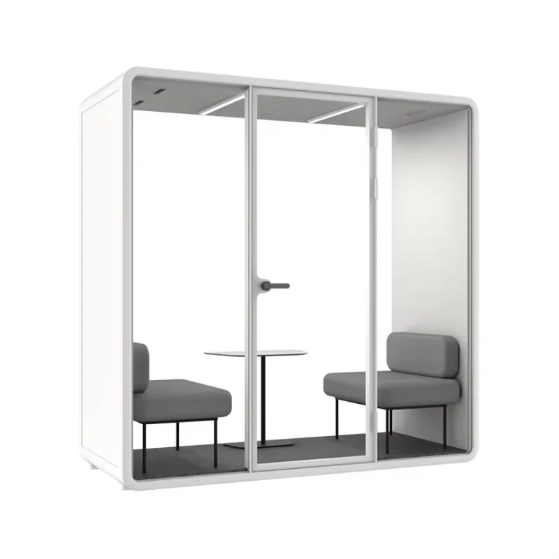 Door Hidden Framed Soundproof Booth Suitable For 2 People Meeting Acoustic Room Thin Office Silent Pods With Magnet Lock