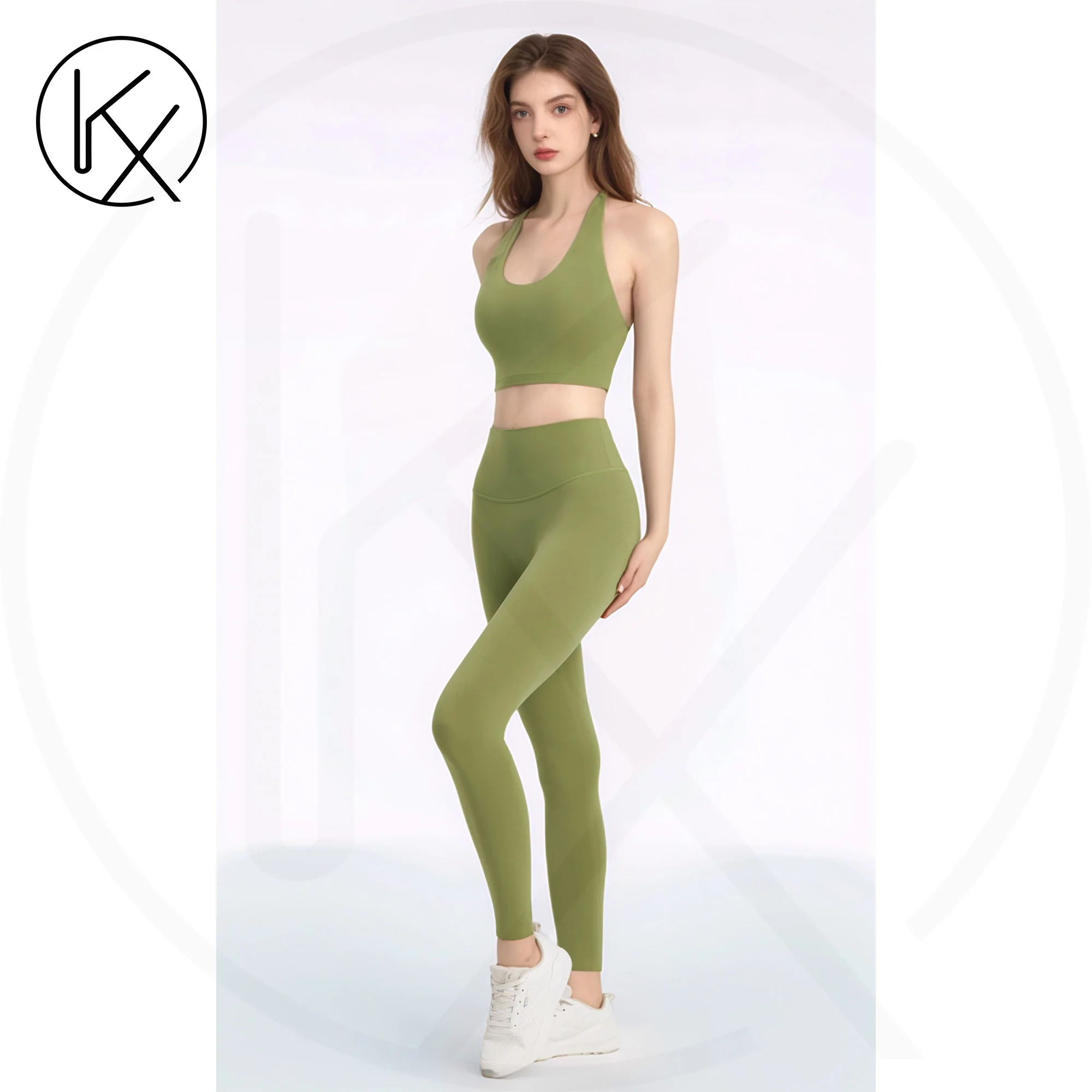 

kaixiggmm Women's yoga sports vest necktie style gym sports bra cycling sports top backless style