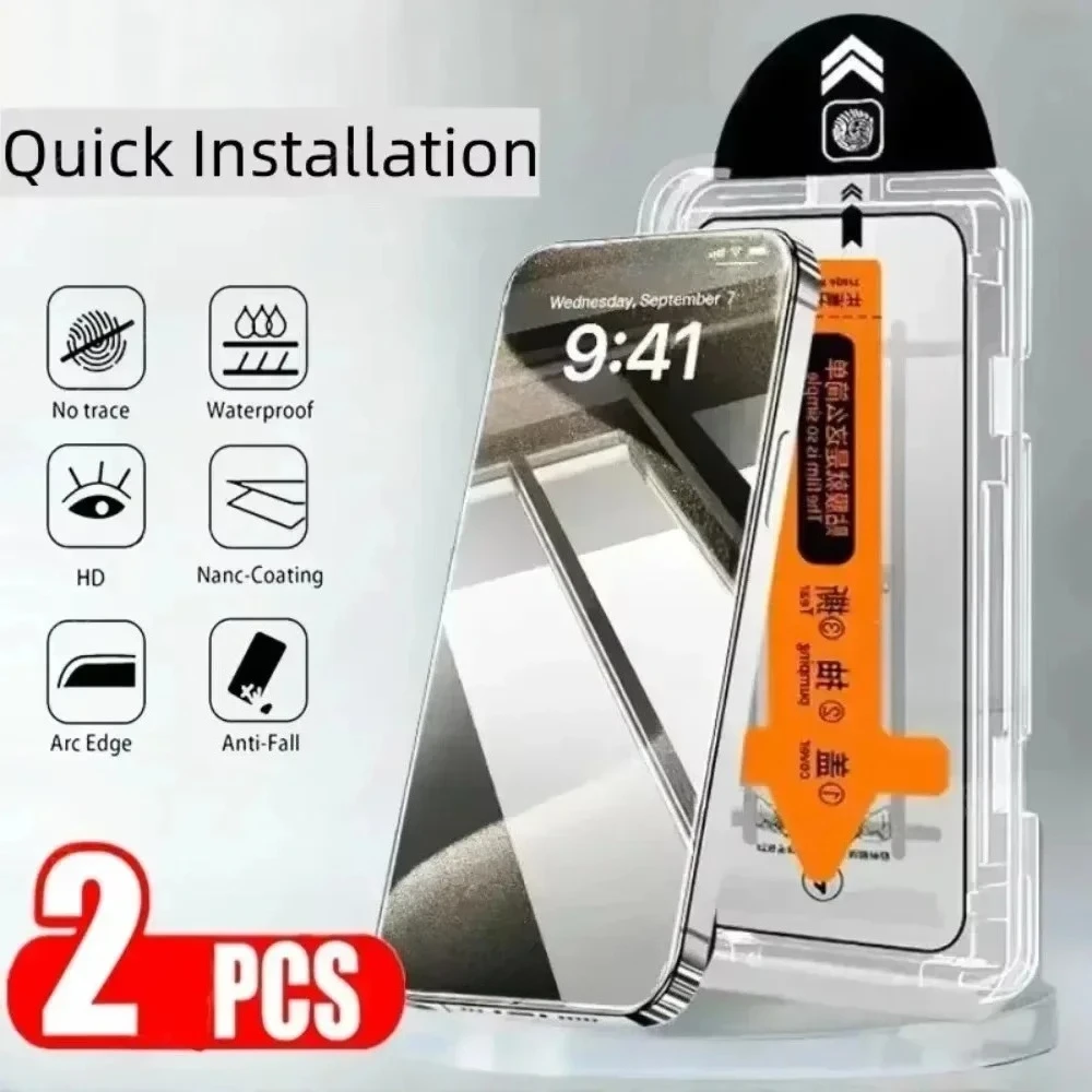 2PCS Transparent Tempered Glass Film For Xiaomi POCO C85 4G C71 C65 C75 Screen Protector Add Install Dust Removal Kit