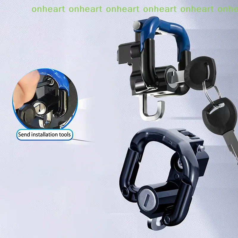 [C]Anti-Theft Bicycle Helmet Security Locks Motorcycle Helmet Lock With 2 Keys And Installation Tool Motorcycle Accessories