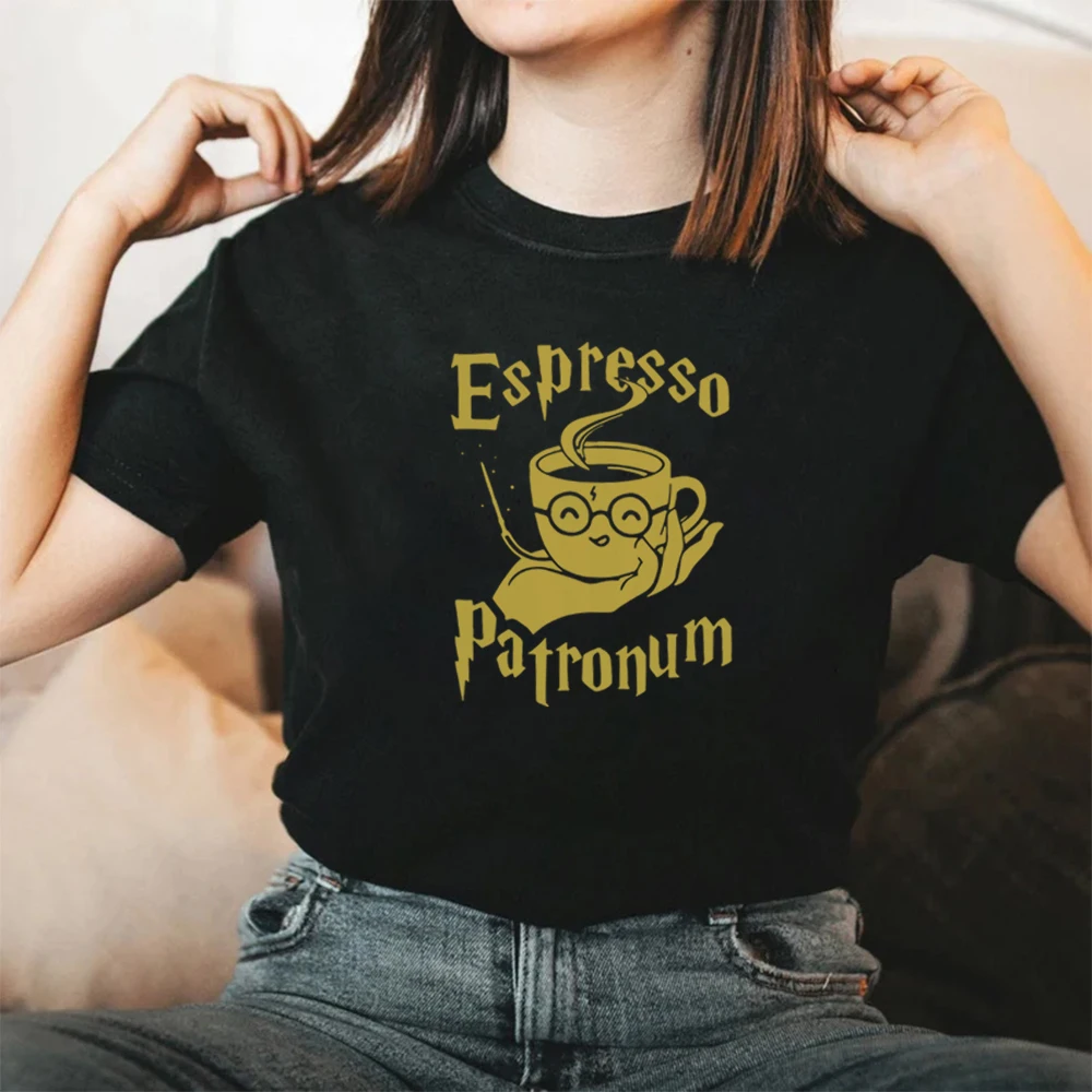 Espresso Patronum T Shirt HS Shirts Coffee Lover Gift Wizard T-shirt Unisex Graphic T Shirts Tee Short Sleeve O Neck Tshirt Tops