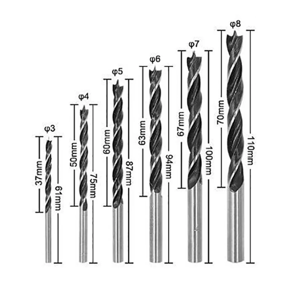 전기 드릴 드릴 비트 목공 도구, 고탄소강, 화이트 & 블랙, 5mm, 83mm, 6mm, 89mm, 8mm, 108mm, 신제품