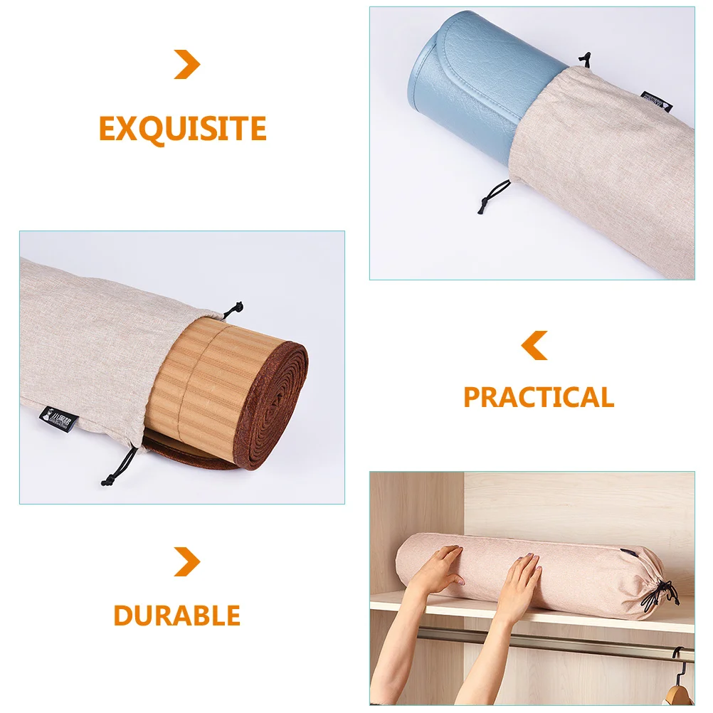 

Straw Mat Storage Bag Large Capacity Dustproof Oxford Cloth Drawstring Bag for Bedding 95cm Long Foldable Easy Clean