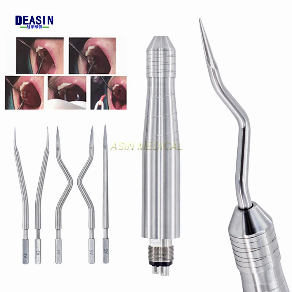 

Dental 4 Holes Tooth Extraction Surgery Instruments Turbine Pneumatic Elevator Set Tools With 5 Tips For Dentis Clinic