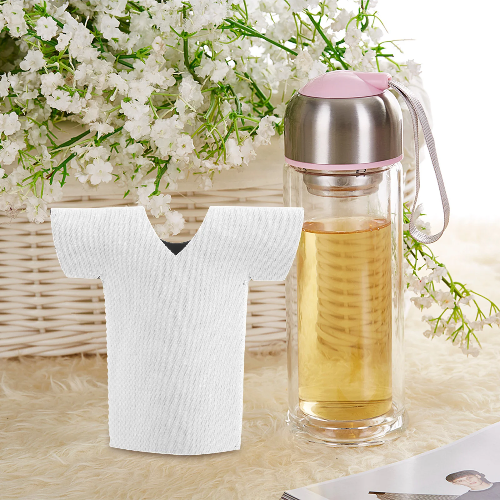 

4 шт., футболка в форме рукава для бутылок, пустые спортивные рукава для бутылок, изолированная тканевая защита для теплоизоляции стола, сухость, напитки