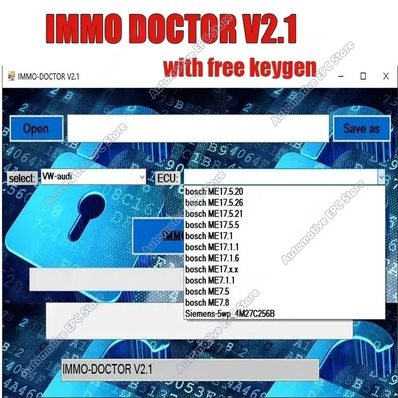 Hot 2023 IMMO DOCTOR V2.1 software Turn off engine computer anti-theft software for SIM2K MT38 ME 17.9.2 17.9.8 MED17.9.8 ME1
