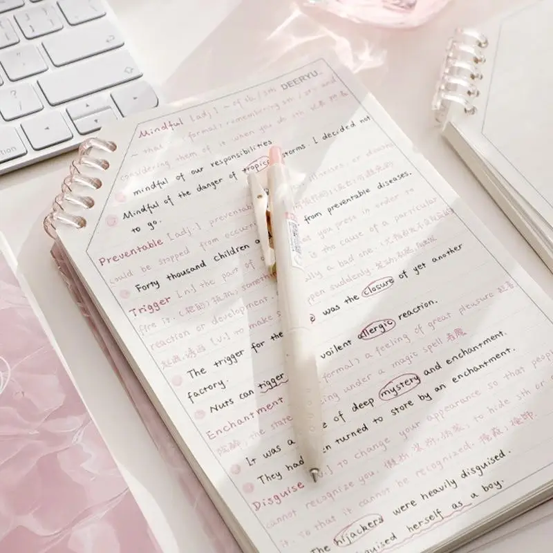 Creative Gradient Color Slant Flip Notebook Large Capacity A5 Loose-leaf Spiral Notebook Multi-functional Diary for Students