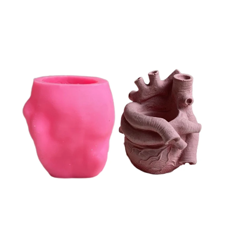 

for Creative Heart Vessel Container Mold Resin Casting Plaster Clay Homemade Succulent Plant Pot Silicone Mold Home Dropship