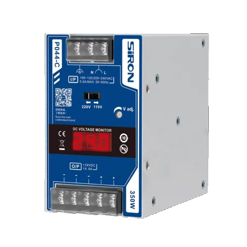 Digital Display Din Rail Switching Power Supply 350W 24V 14.6A AC/DC SMPS Industrial Use 85% Efficiency for  P044-C Series