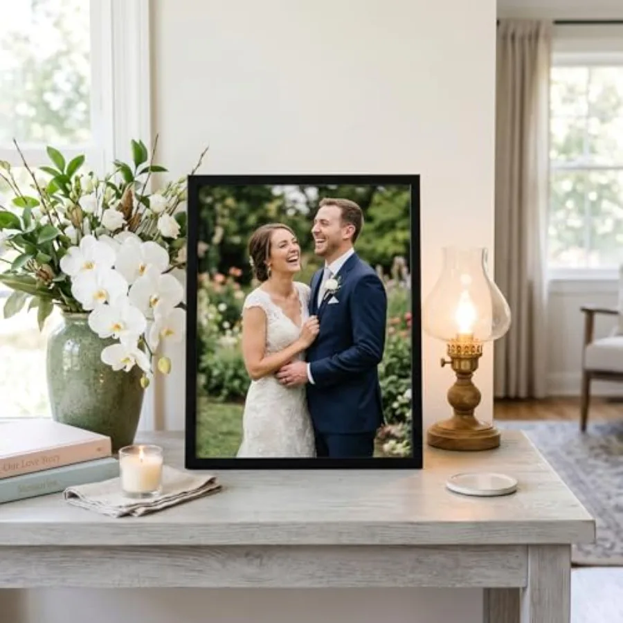 10x13 Picture Frame with Shatter-Resistant Glass - Streamline Collection - Thin Border Photo Frame for Tabletop and Wall Displa
