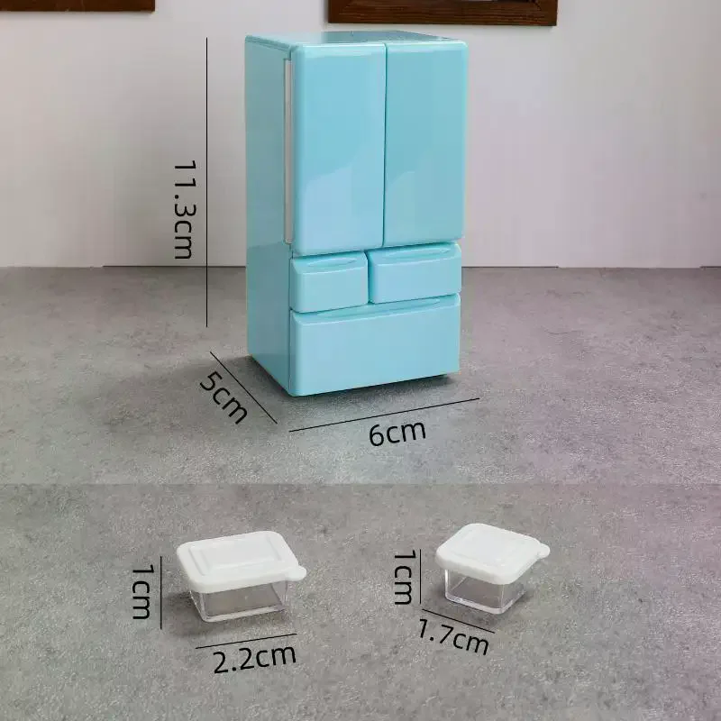 1 セットミニチュア食品プレイキッチンシーンポケット家具モデル 1:12 プレイハウスおもちゃドールハウス漫画ミニ冷蔵庫